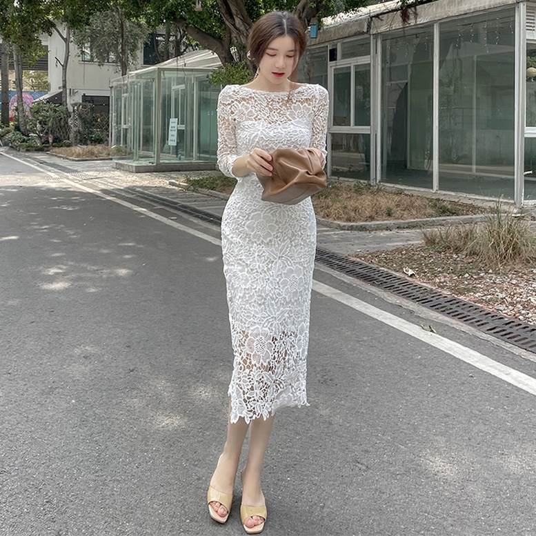 楽天市場】ワンピース レースワンピ レディース 総レース ドレス 半袖