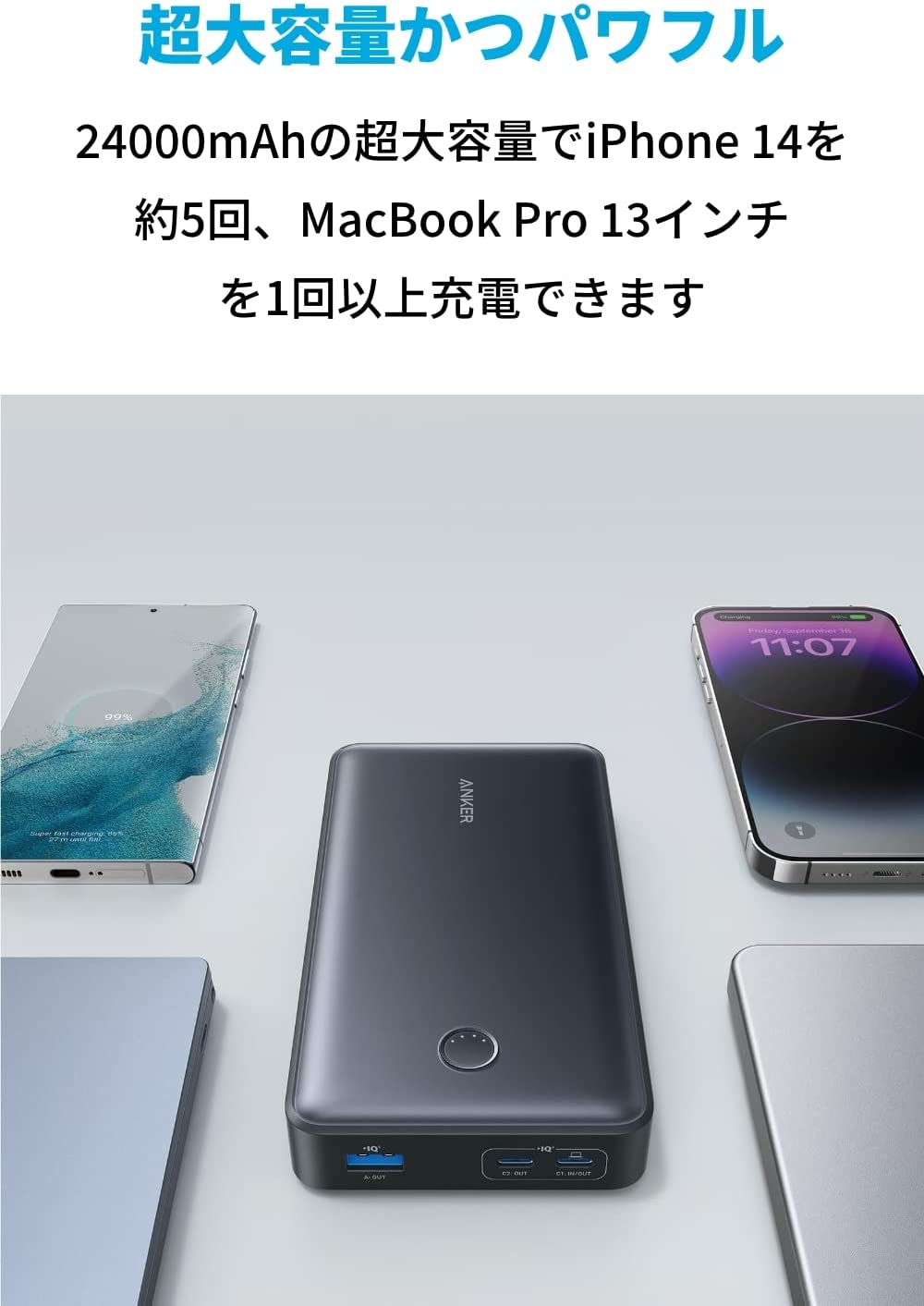 楽天市場】Anker 537 Power Bank (PowerCore 24000, 65W) (モバイル