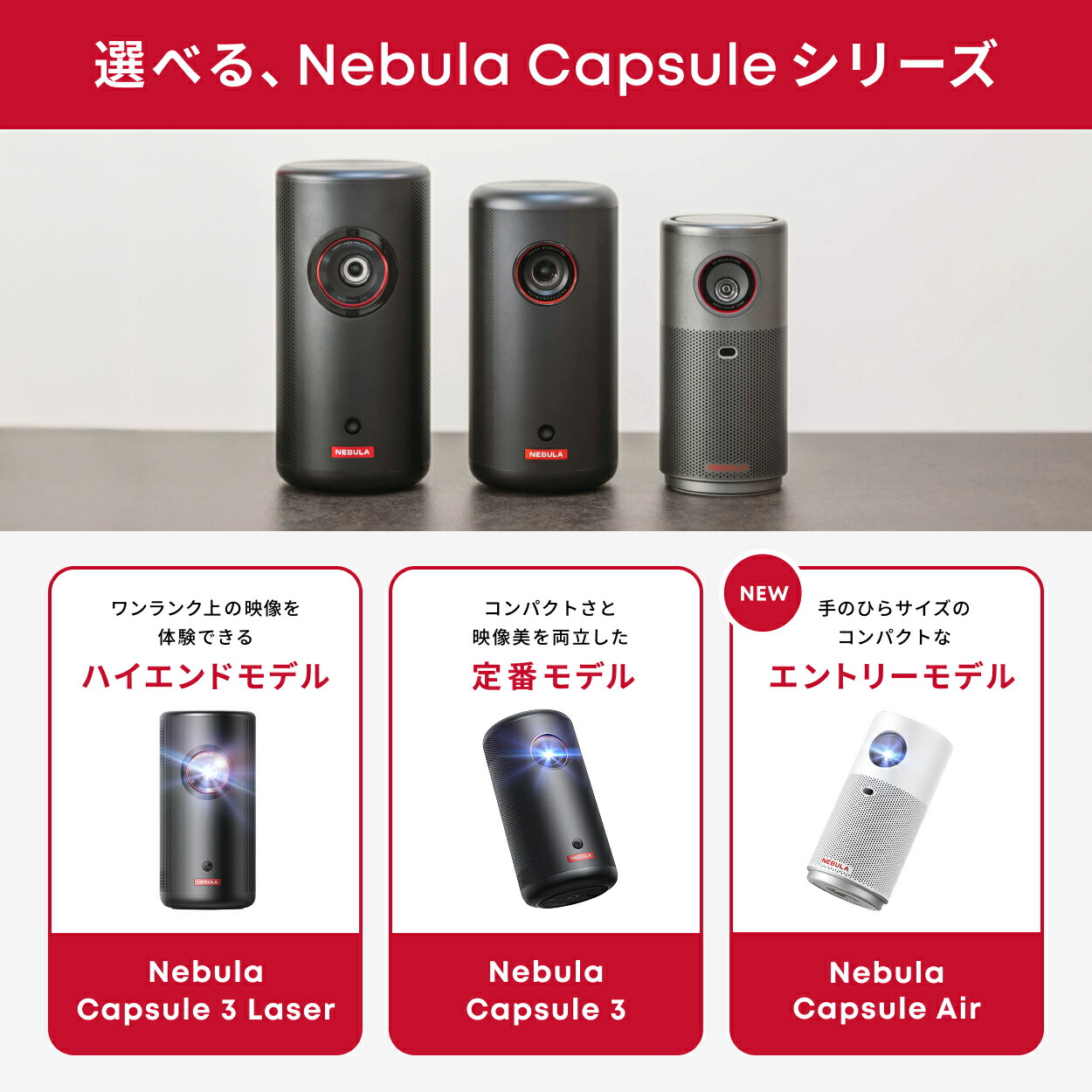 NEBULA プロジェクター本体 リモコン付き NEBULA プロジェクター本体