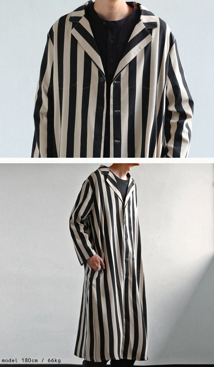 楽天市場】ストライプ柄 ロングジャケット ジャケット メンズ 送料無料