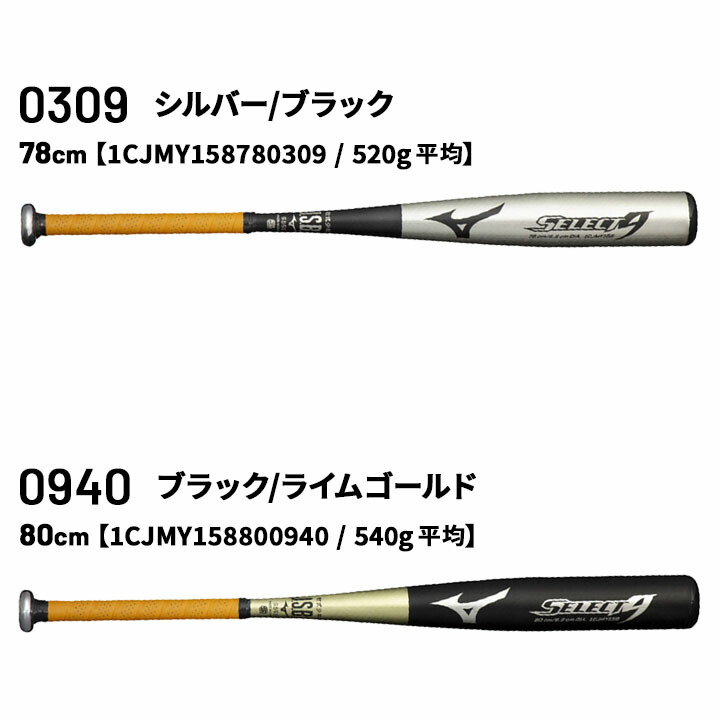 楽天市場】野球バット 少年軟式用 金属製 ミズノ mizuno SELECT9
