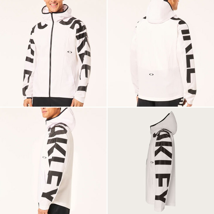 Oakley ストライプ入り ジップアップジャケット M ホワイト Oakley