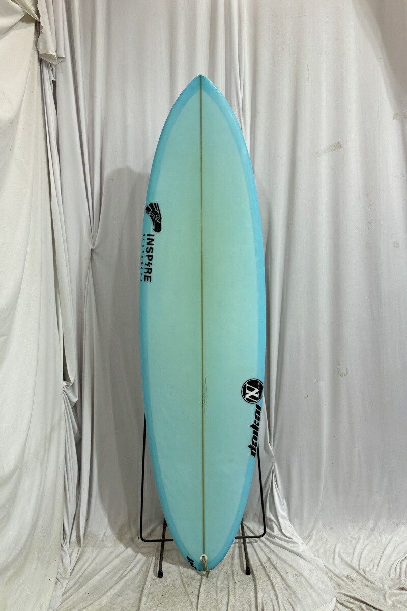 サーフボード 青と白のグラデーション フィン付き サーフボード 青と白