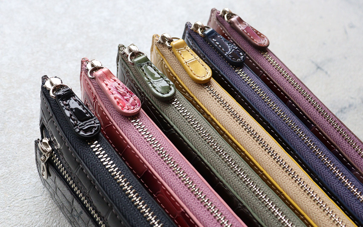 楽天市場】長財布 薄型 L字ファスナー クロコ型押し LiBERTE(リベルテ