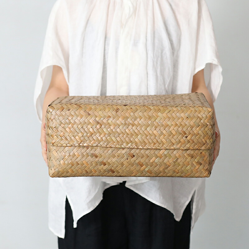 楽天市場】カチュー水草ふた付き四角BOX 3点セット アジアのかご