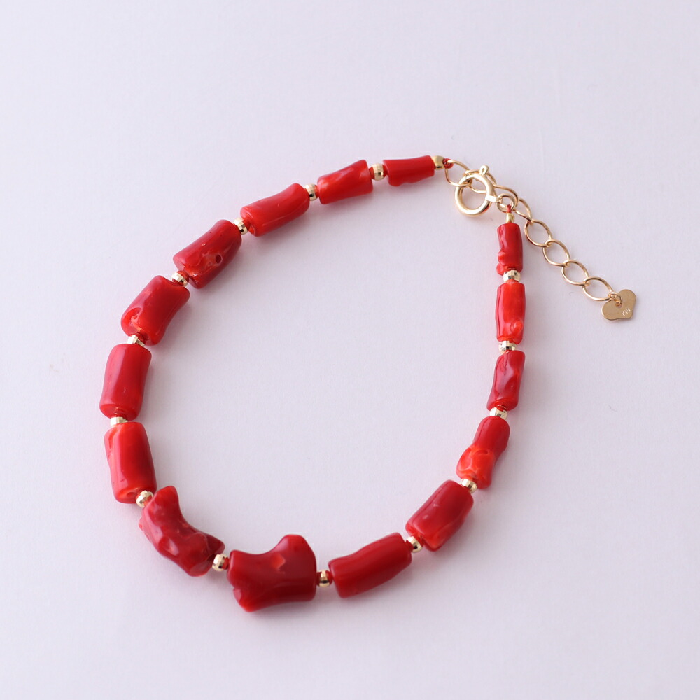 楽天市場】≪1年保証付き≫ 日本産血赤珊瑚＜枝＞K18 18WGブレスレット