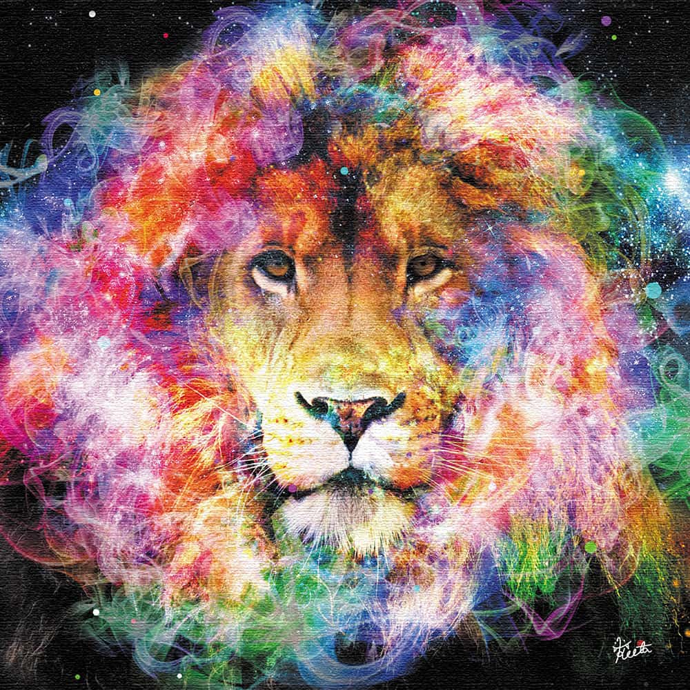 楽天市場】ライオン 動物 カラフルのインテリア用アートパネル