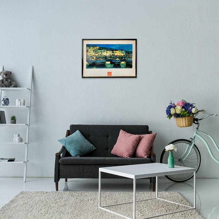 楽天市場】笹倉鉄平「プエルトバヌス」ポスター 額付き インテリア