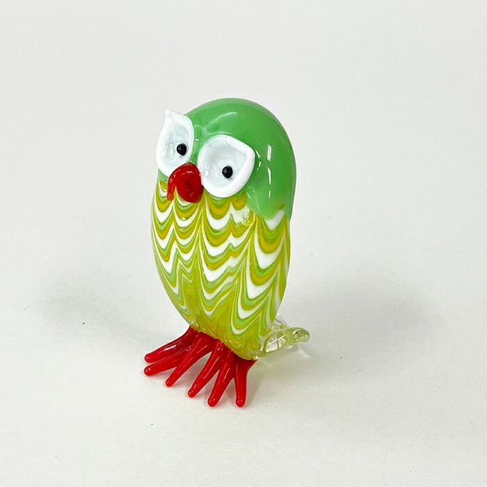 楽天市場】ベネチアングラス フクロウ 置物 イタリア製 ムラーノ島
