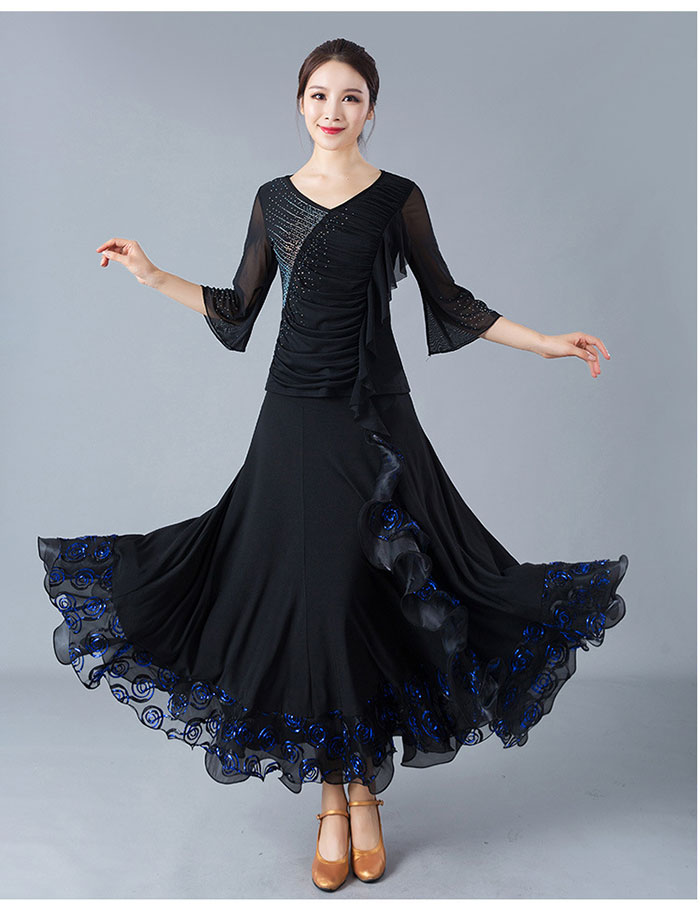 楽天市場】社交ダンス トップス フラメンコ 衣装 vネック 七分袖