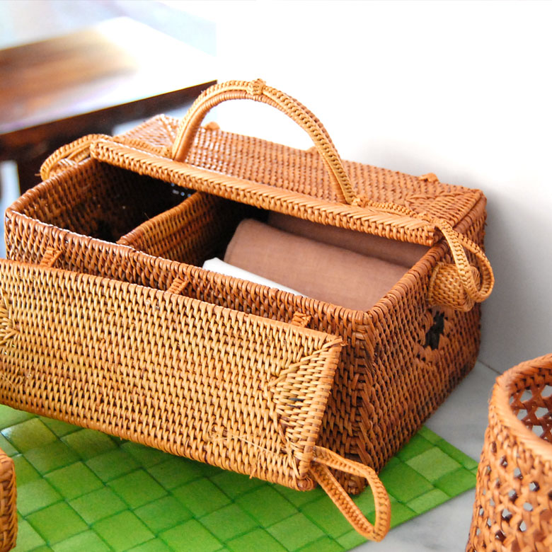 楽天市場】アタ製カゴバッグ コスメバッグS カゴバッグ 収納バスケット