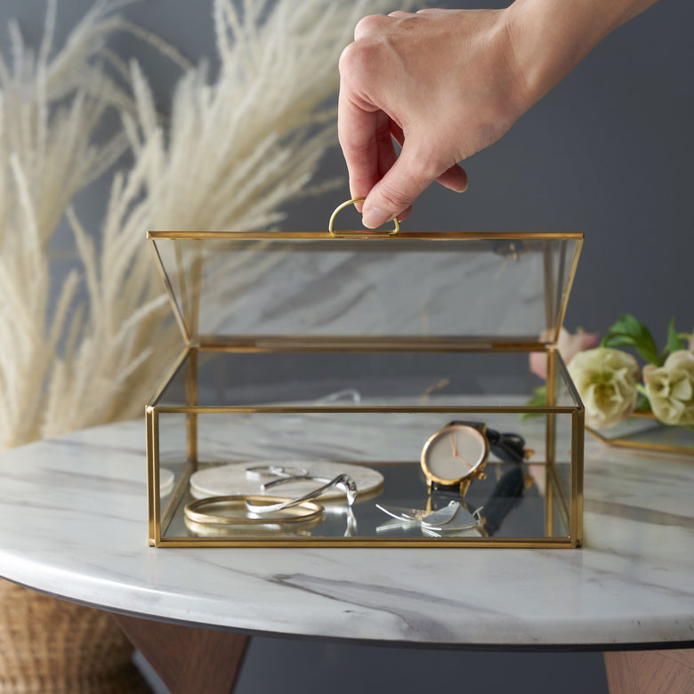 楽天市場】真鍮ガラスケース 蓋つき ふた付き ガラス 真鍮 ゴールド