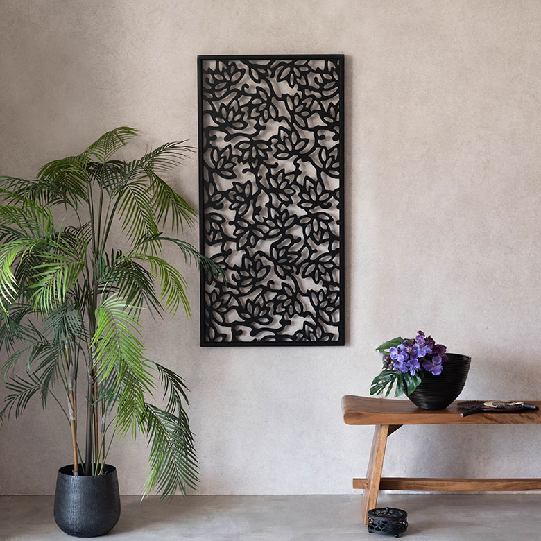 楽天市場】アジアン アートパネル モダン ロータス 木彫り インテリア