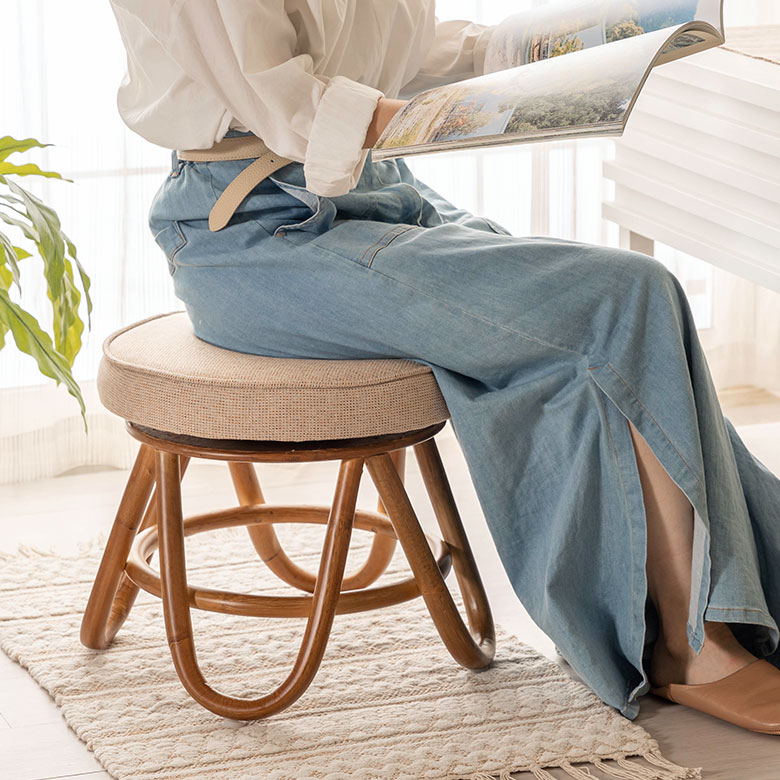 楽天市場】回転 スツール ラタンスツール ラタン 籐 椅子 イス 座面高