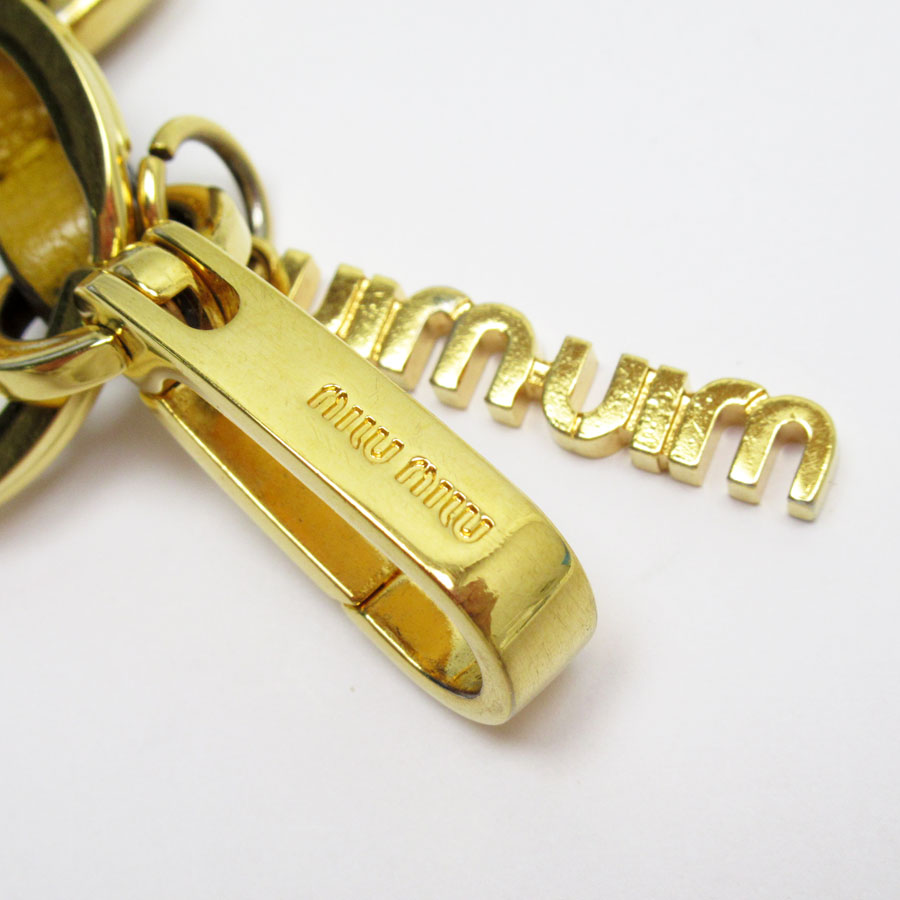 楽天市場】ミュウミュウ MIUMIU チャーム キーリング レザー/メタル