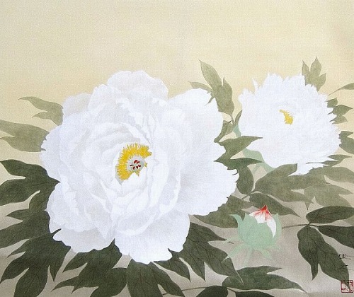 楽天市場】【値下げ】 掛軸 大森隆史『牡丹』日本画 肉筆 掛け軸 現品