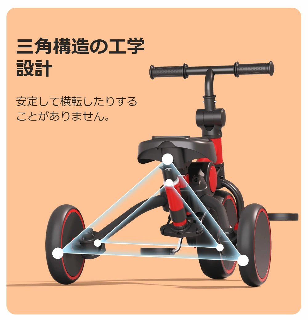 楽天市場】子供用三輪車 7in1 三輪車 ステップ付き 折りたたみ 手押し