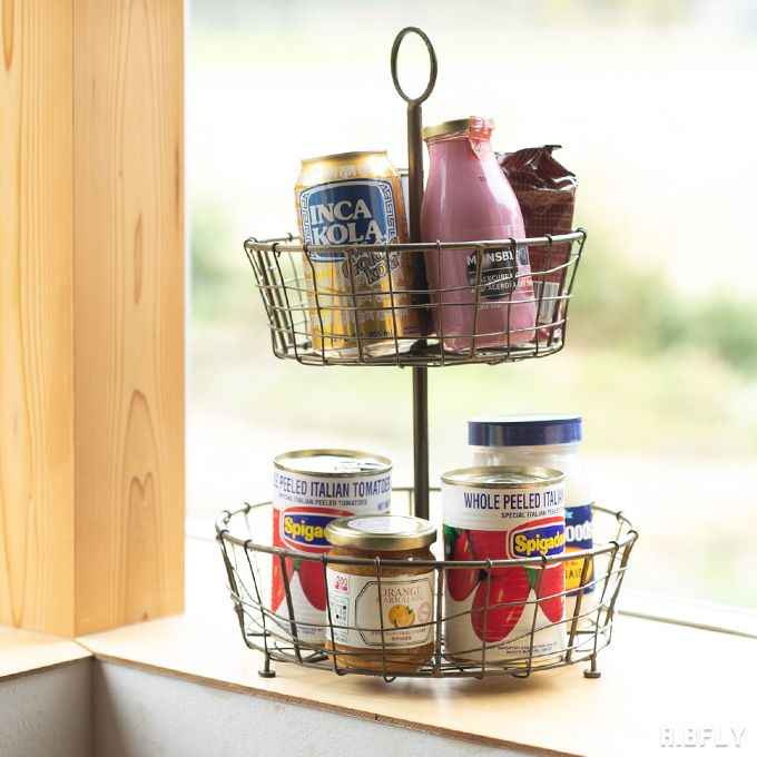 楽天市場】ワイヤーバスケット 2段バスケット スチールワイヤー