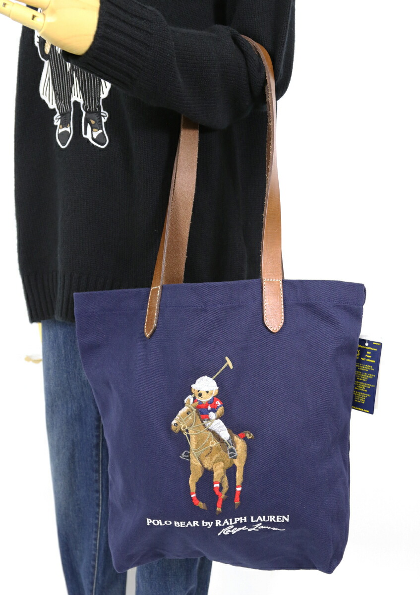 楽天市場】ポロ ラルフローレン ポロベア 刺繍 コットン トートバッグ