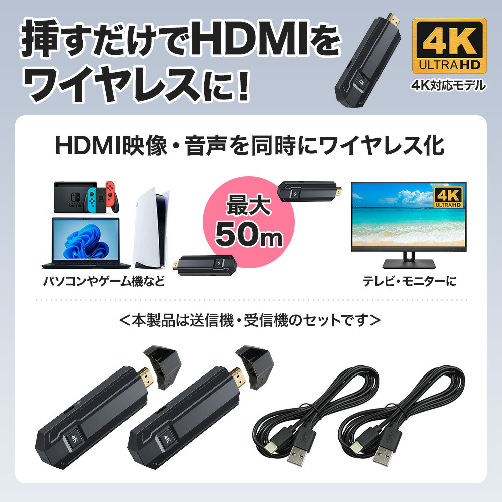 楽天市場】【数量限定半額セール！ポイント10倍！】HDMI 無線