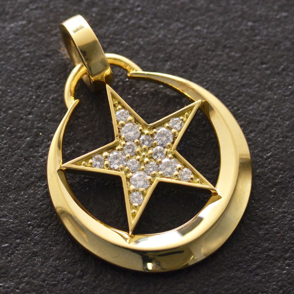 楽天市場】ネックレス メンズ K18 18金 ゴールド ダイヤモンド スター