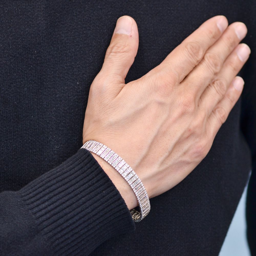 楽天市場】ブレスレット メンズ プラチナ ダイヤモンド 8カラット