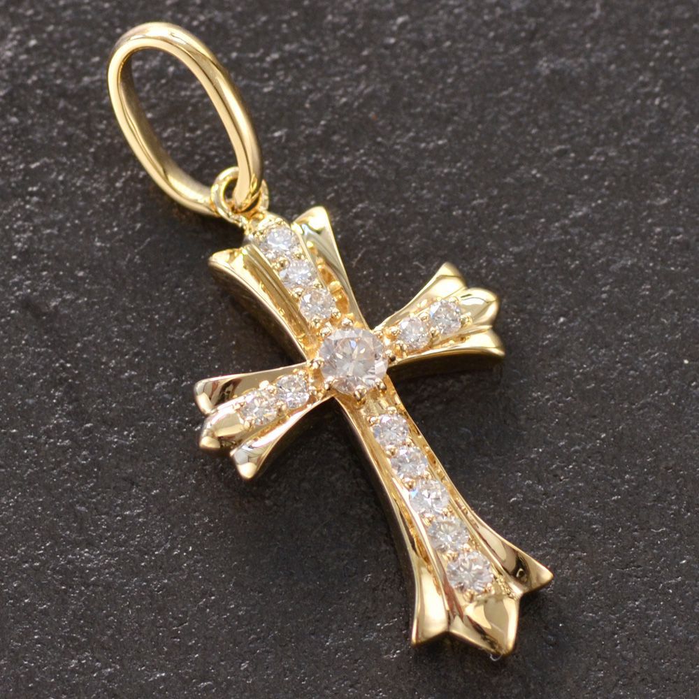 楽天市場】ペンダントトップ メンズ 18金 K18 18K ダイヤモンド 十字架