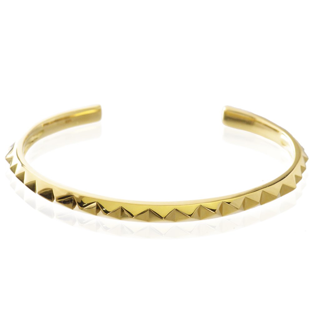 楽天市場】18金 バングル メンズ K18 鋲 ブレスレット ゴールド