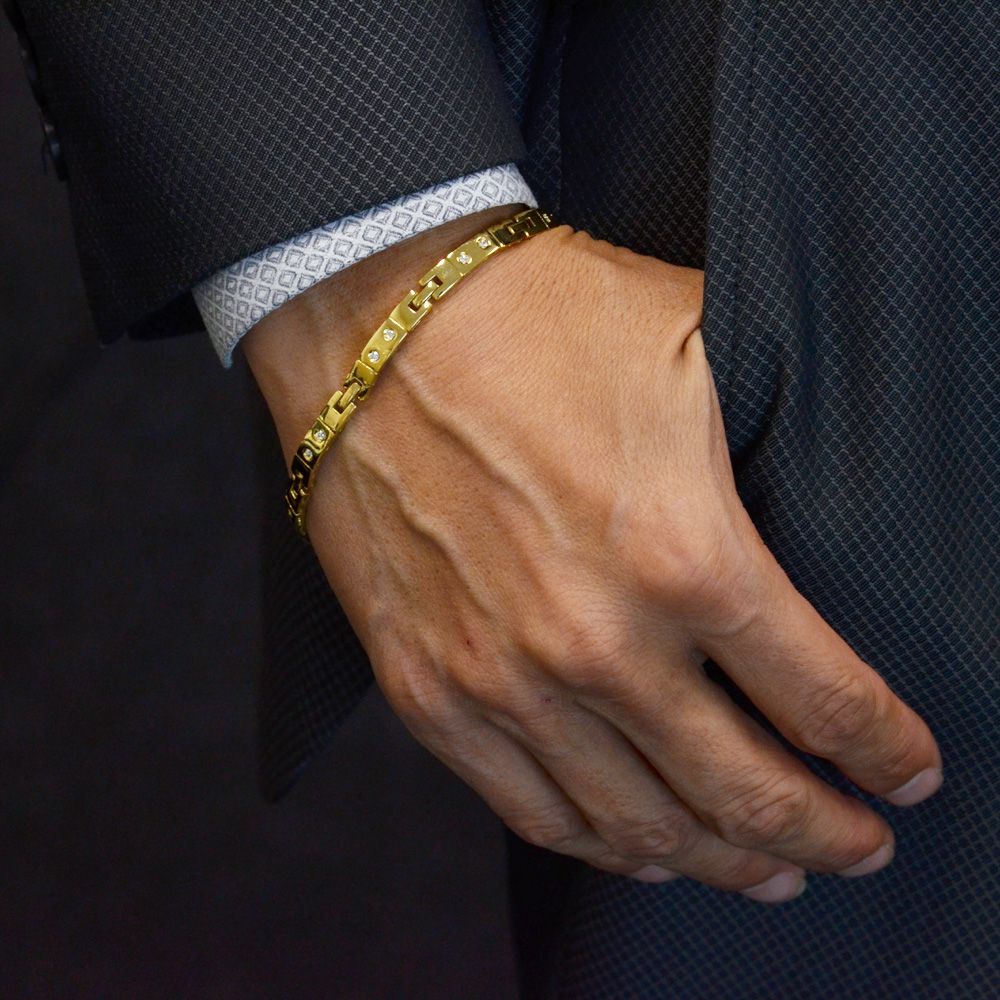 楽天市場】ブレスレット メンズ 18金 K18 18K ダイヤモンド メンズ