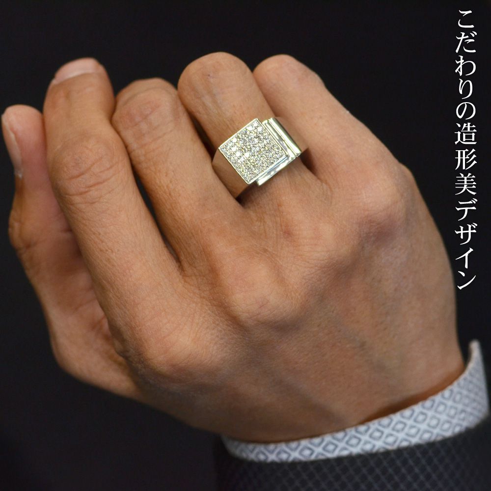 楽天市場】【ポイント10倍☆23:59まで!】プラチナ リング メンズ 印台