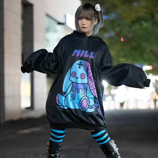 楽天市場】ミル BIGパーカー 長袖 パンク ロック V系 ファッション