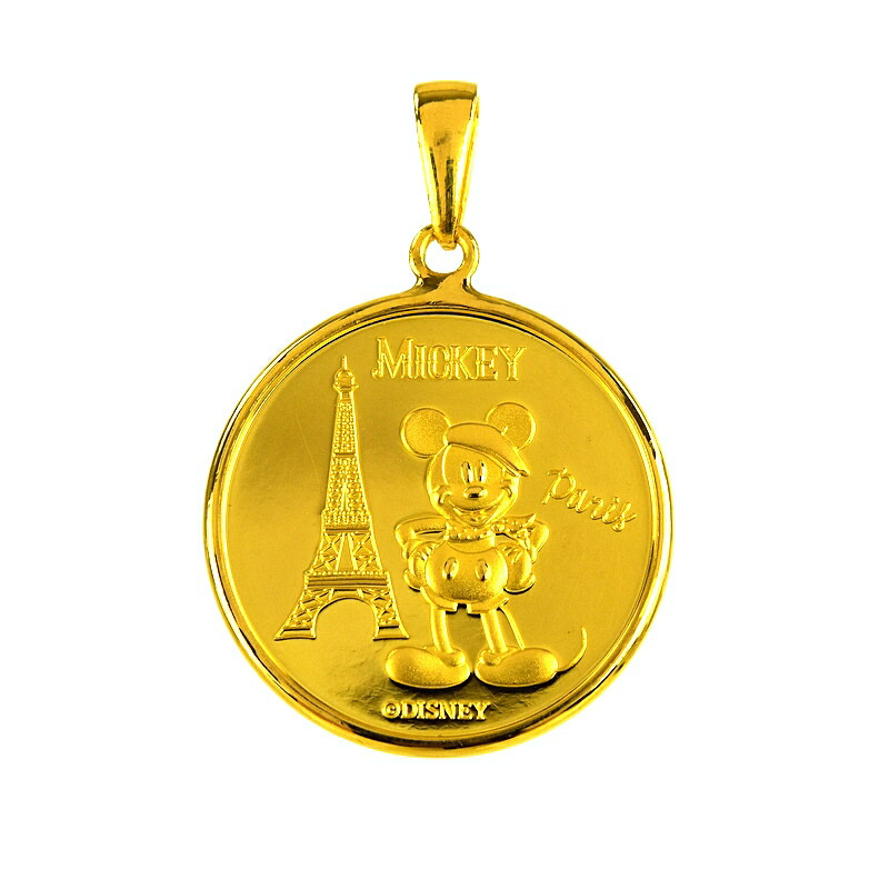 楽天市場】ディズニー K24メダル入りペンダント ミッキー&ミニー 純金