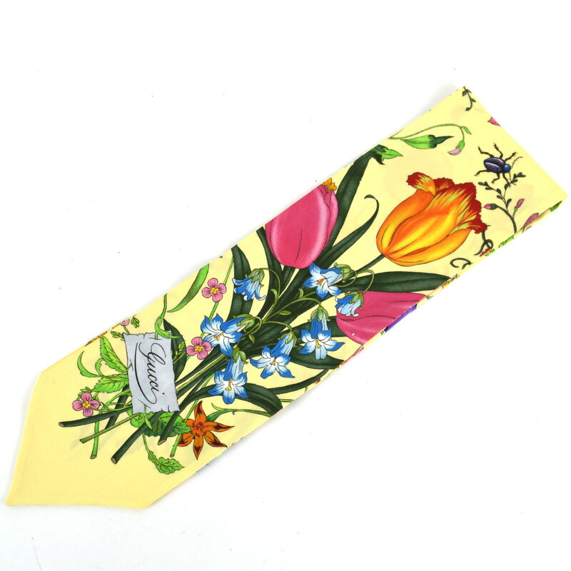 楽天市場】グッチ スカーフ フローラプリント シルクネックボウ 733434