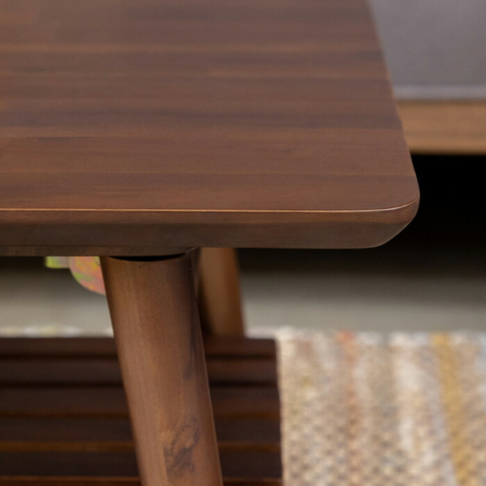 楽天市場】テーブル 折りたたみ コティ2 スクエア 棚付き 完成品 18577