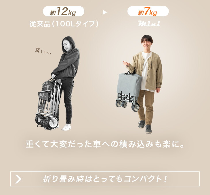 楽天市場】軽量&コンパクト キャリーワゴン 43L ストッパー付 耐荷重