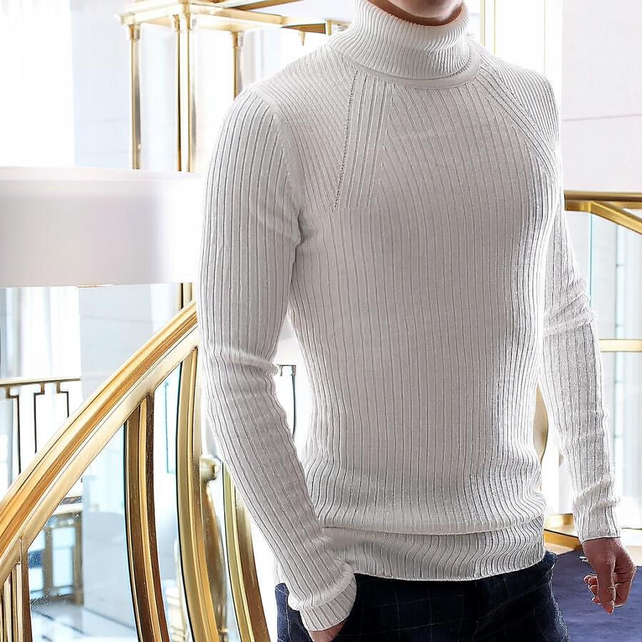 楽天市場】タートルネックセーター ハイネック ニット リブ編み/薄手