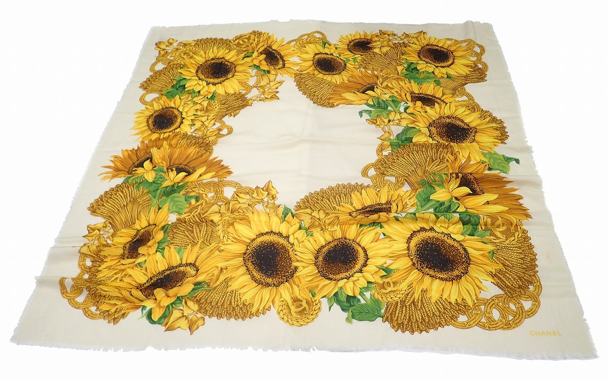 楽天市場】CHANEL シャネル ストール スカーフ ウール70% シルク30