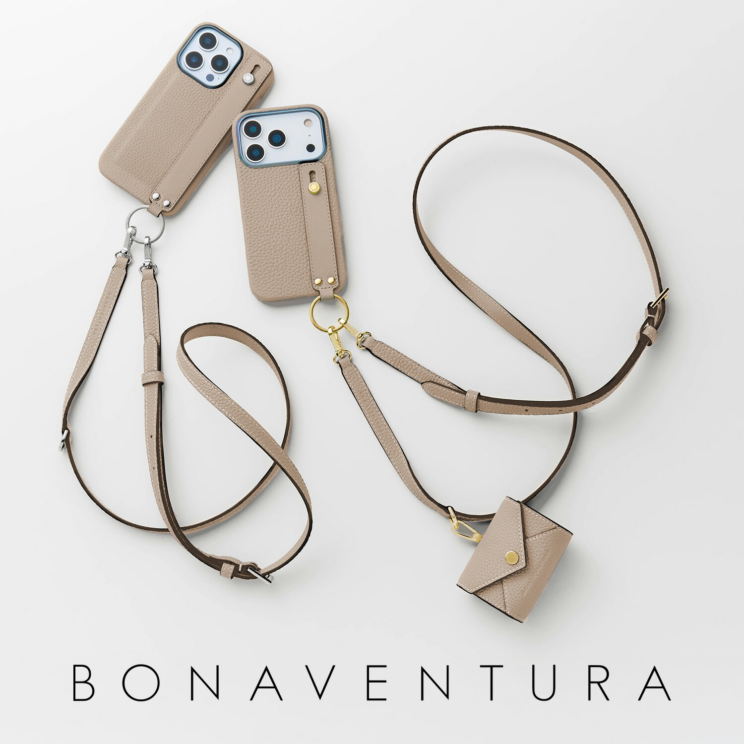 ボナベンチュラ⭐︎インスタグラマーあみさん⭐︎スマホショルダーストラップ bonaventura.official エルメスと同じ革を使っているで 有名なボナ