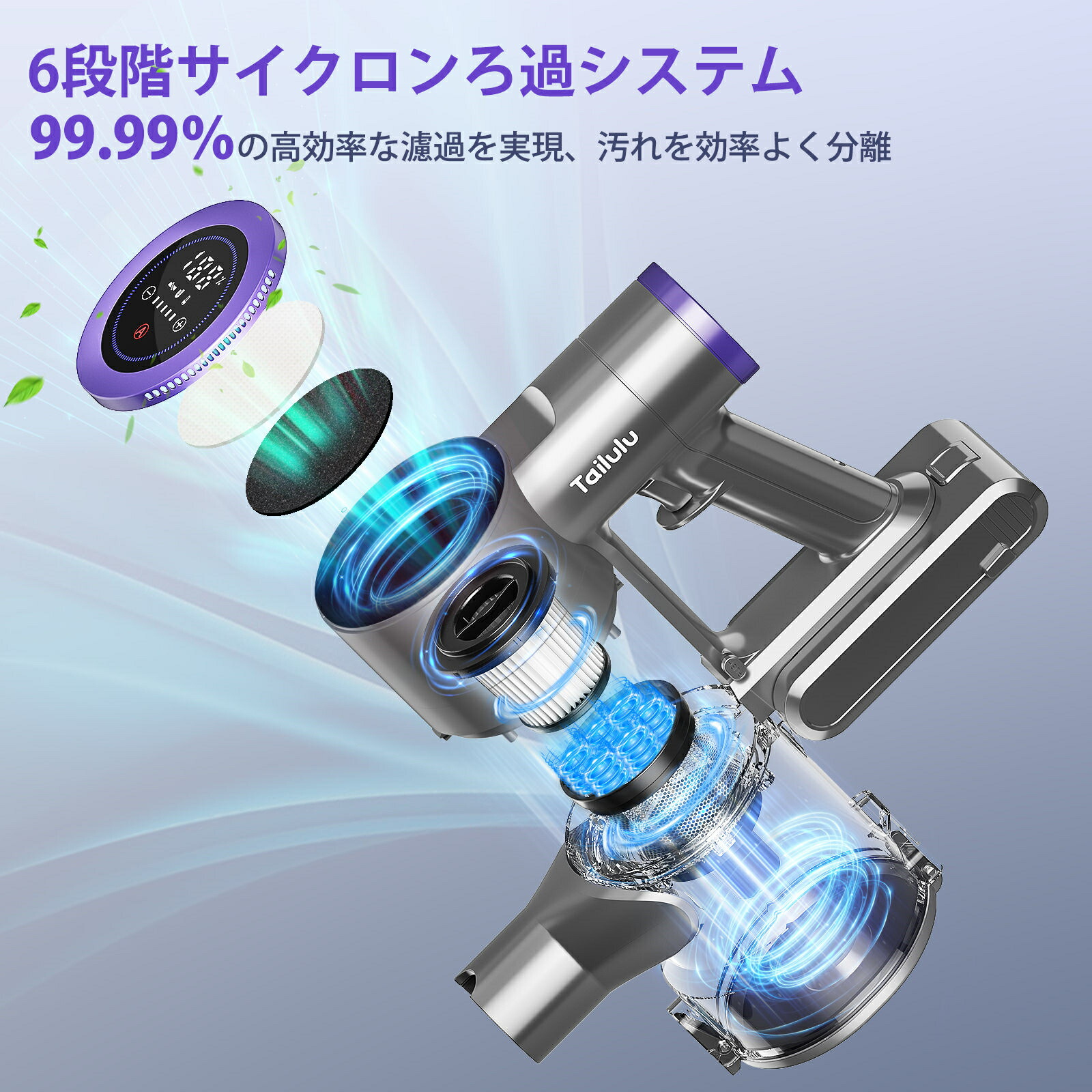 楽天市場】2026年進級版 コードレス掃除機 掃除機 65000Pa 強力吸引