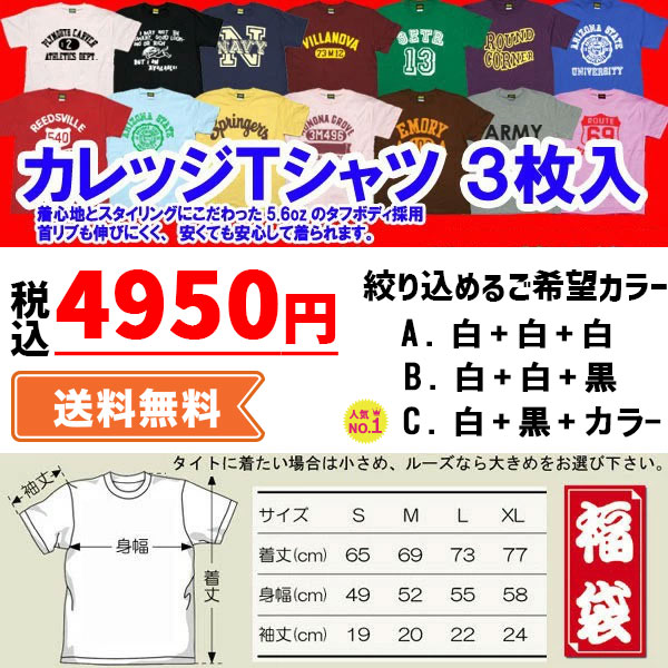 楽天市場】【2026 福袋】3枚おまかせ Tシャツ 福袋 tシャツ メンズ
