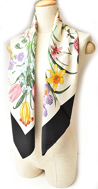 楽天市場】グッチ スカーフ GUCCI 大判スカーフ シルク ブラック