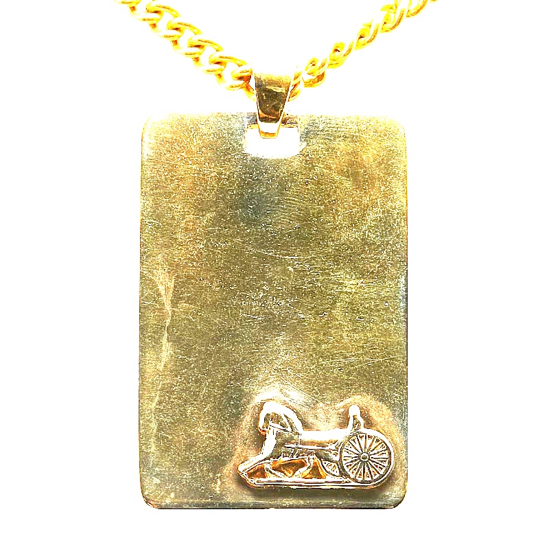 楽天市場】中古 セリーヌ ネックレス ゴールドメッキ プレート 馬車柄