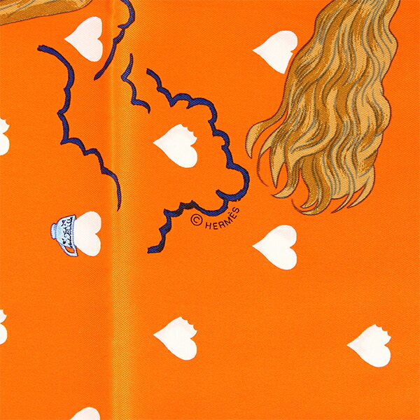 楽天市場】エルメス スカーフ カレ 70 ティータイム ハート ブルー