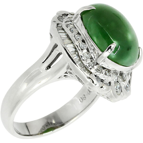 楽天市場】【10%OFF】 プラチナ 指輪 天然 ヒスイ リング 12号 6.28ct