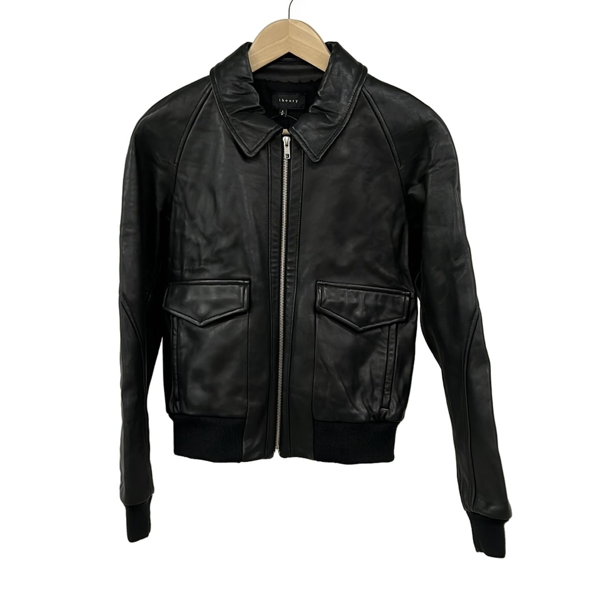 ジジ セオリーリュクス ライダース レザージャケット 黒 ブラック 38号