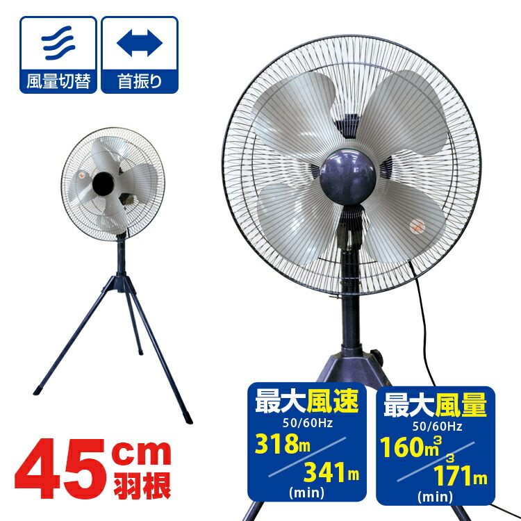 楽天市場】ブレイン 【工場扇 45cm アルミ羽根 工業扇風機 BR-567