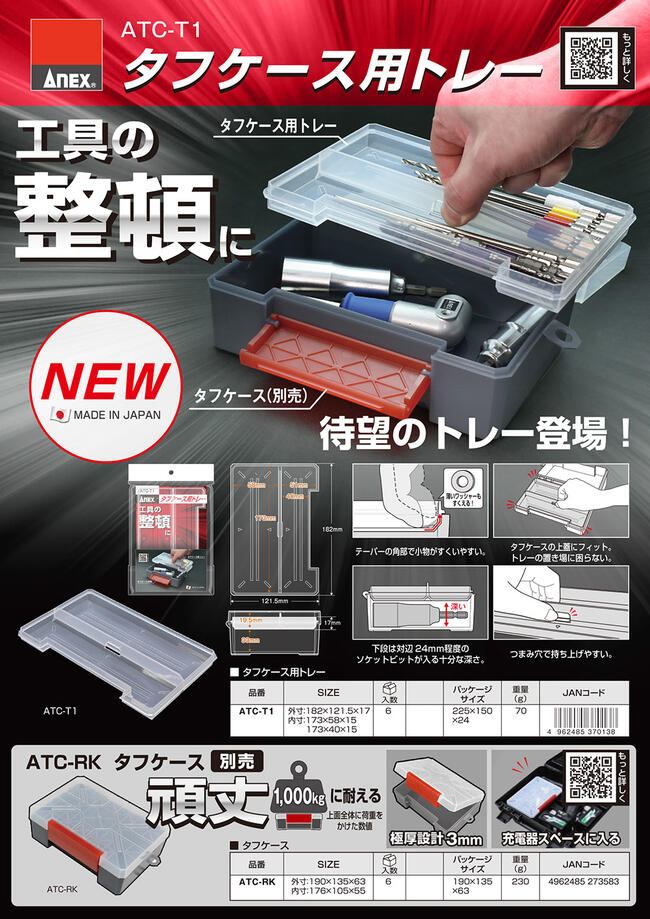 楽天市場】ANEX タフケース 丈夫 頑丈 極厚設定 積み重ね可能 バックル