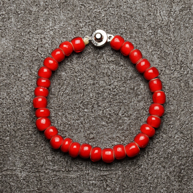 楽天市場】アンティークビーズ ブレスレット 赤大玉【希少/ホワイト