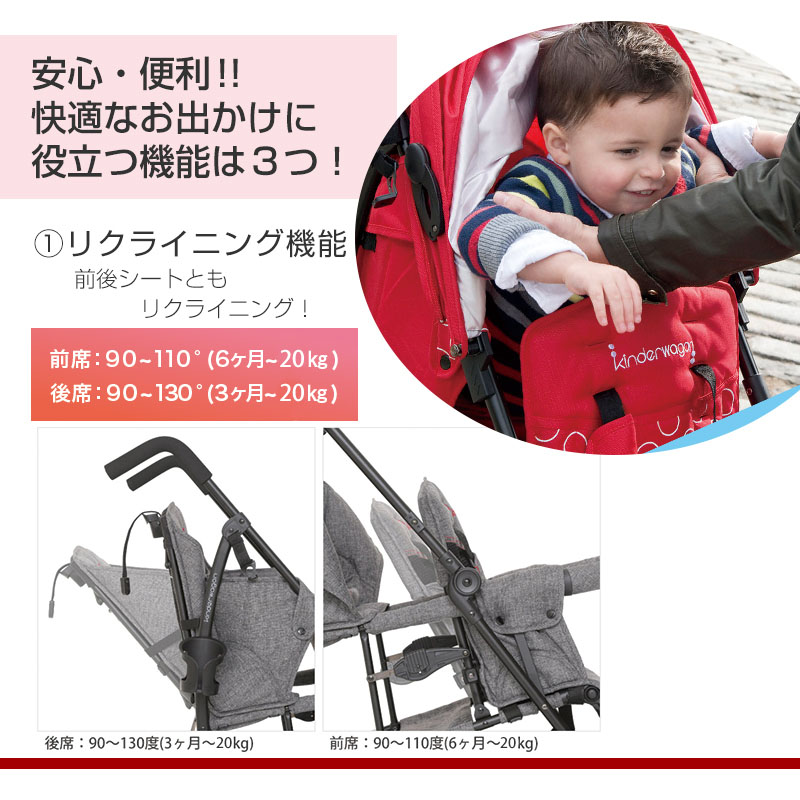 楽天市場】2人乗りベビーカー 日本育児 DUOシティHOP2[グレーデニム