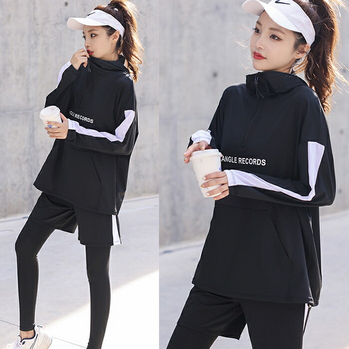 楽天市場】スポーツウェア レディース 3点セット 長袖 上下セット